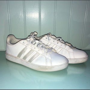 Adidas cloudfoam holographic stripe sneakers